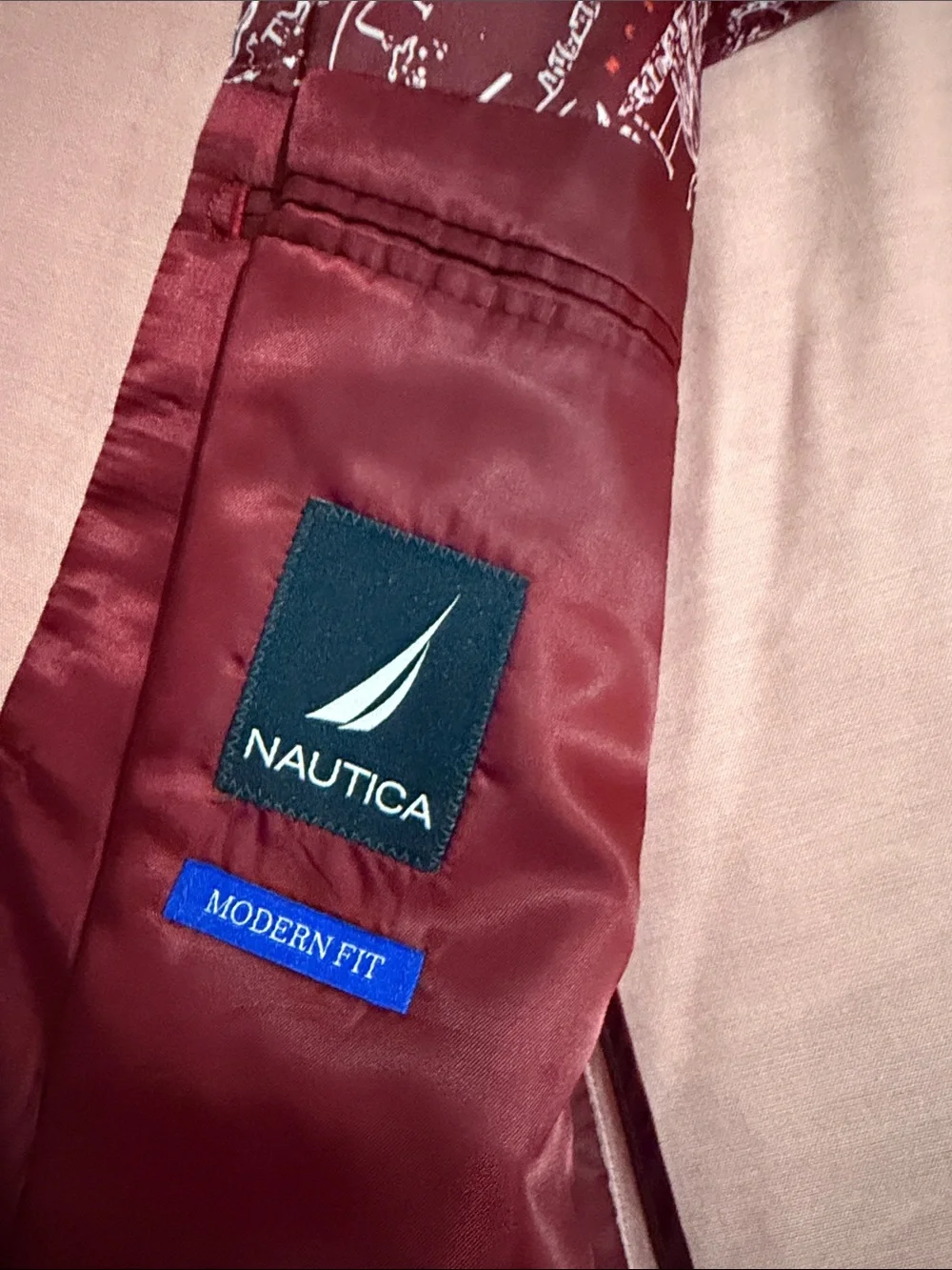 Nautica Pink Two-Button Men's Sport Coat 44L